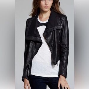 Doma asymmetrical biker leather jacket
